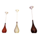 Scandinavian suspension trio Holmegaard 1960, opal glass blown.