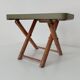 Tabouret pliant vintage en bois et bambou