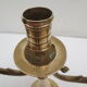 Pair of old brass candlesticks 3 branches