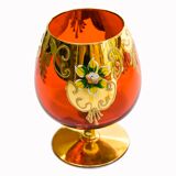 Service 6 glasses and murano dish red ruby gold vintage gold ⋆ Brocante Chic