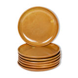 Set of 7 stoneware dessert plates