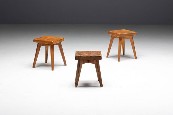 Tabourets de Christian Durupt et Charlotte Perriand, France, années 1960