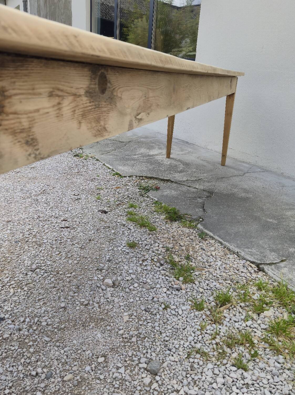 Rustic farmhouse table in fir, 1900