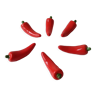 Set of 6 ceramic red pepper knife holders