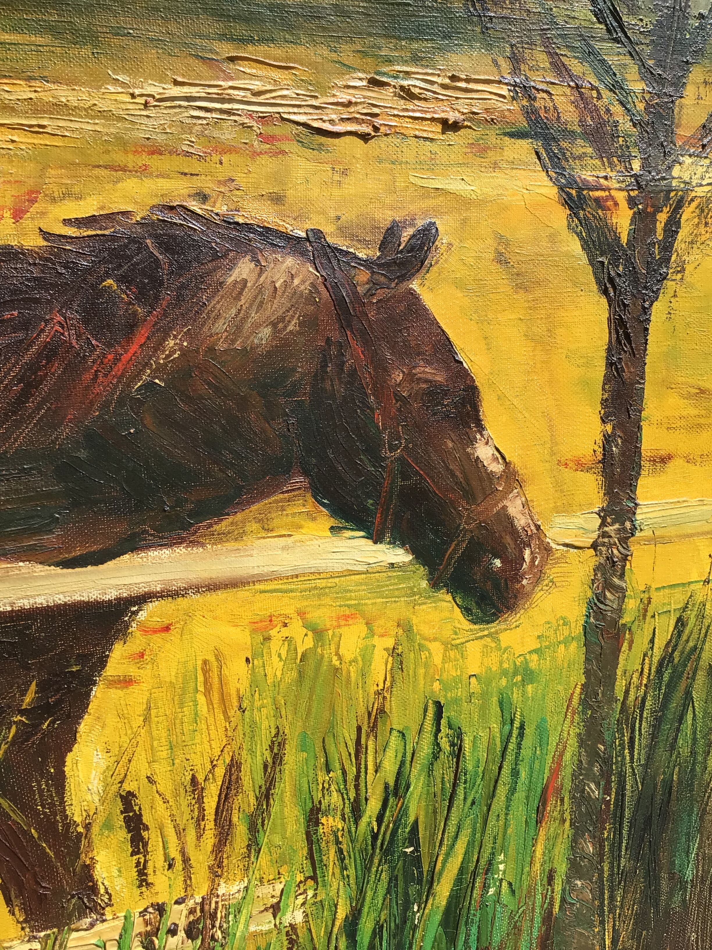 Oil on canvas Horses signed J.Kirsch 1961 (88x72)
