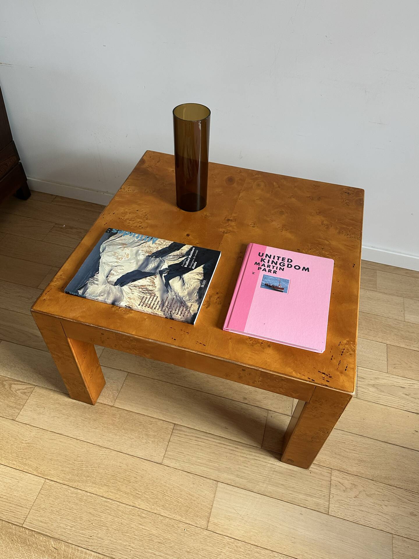 Table basse en loupe de peuplier