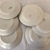6 plates flat vintage mismatched crockery