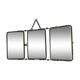 Barber vintage 1930 19x42cm triptych mirror