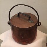 Chaudron en cuivre marmite de cheminée cache pot deco