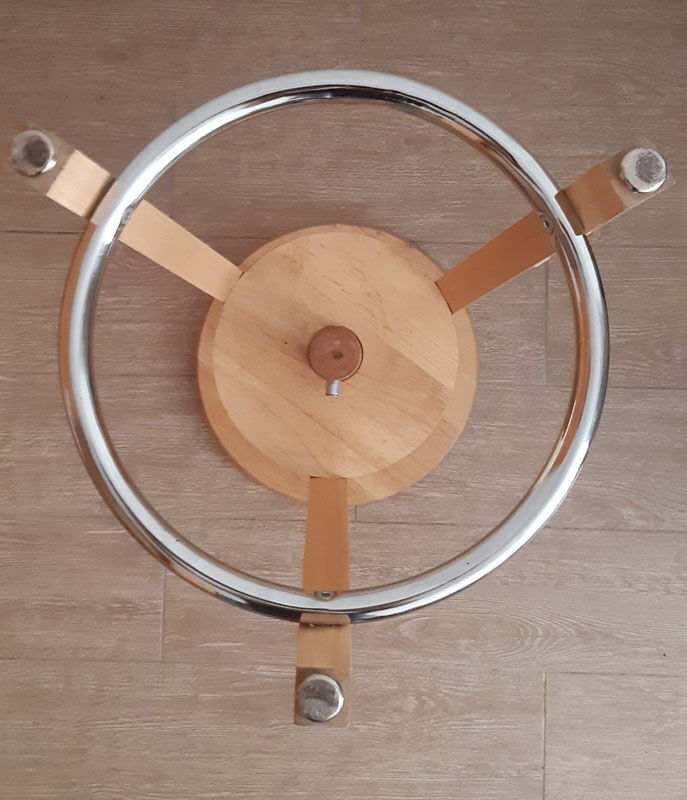 Vintage screw stool in solid beech.