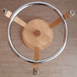 Vintage screw stool in solid beech.