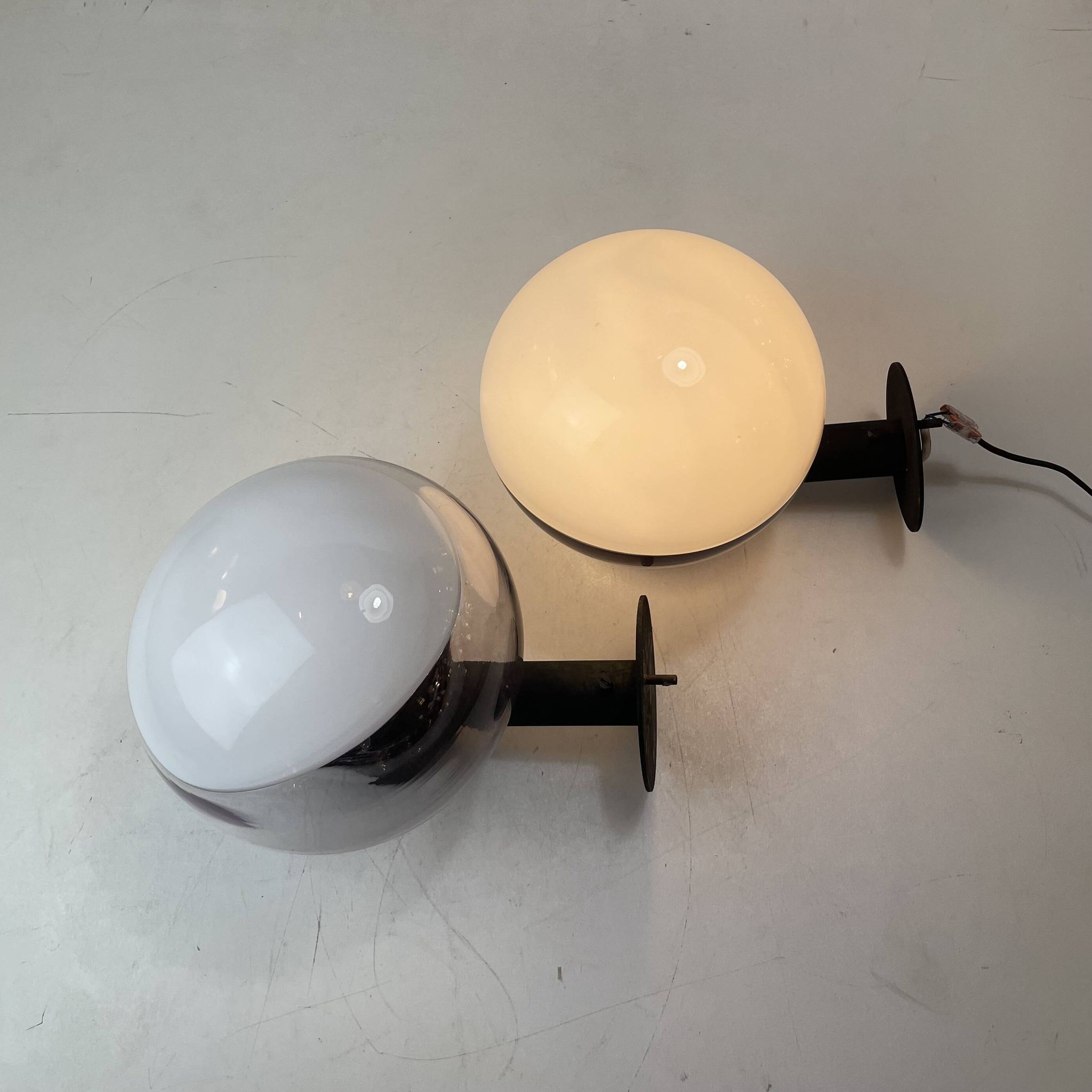 Pair of Murano Exterior Wall Lamps att. To Vistosi, Italy, 1970-80s