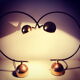 Pair of vintage German bow lamps 60s/70s