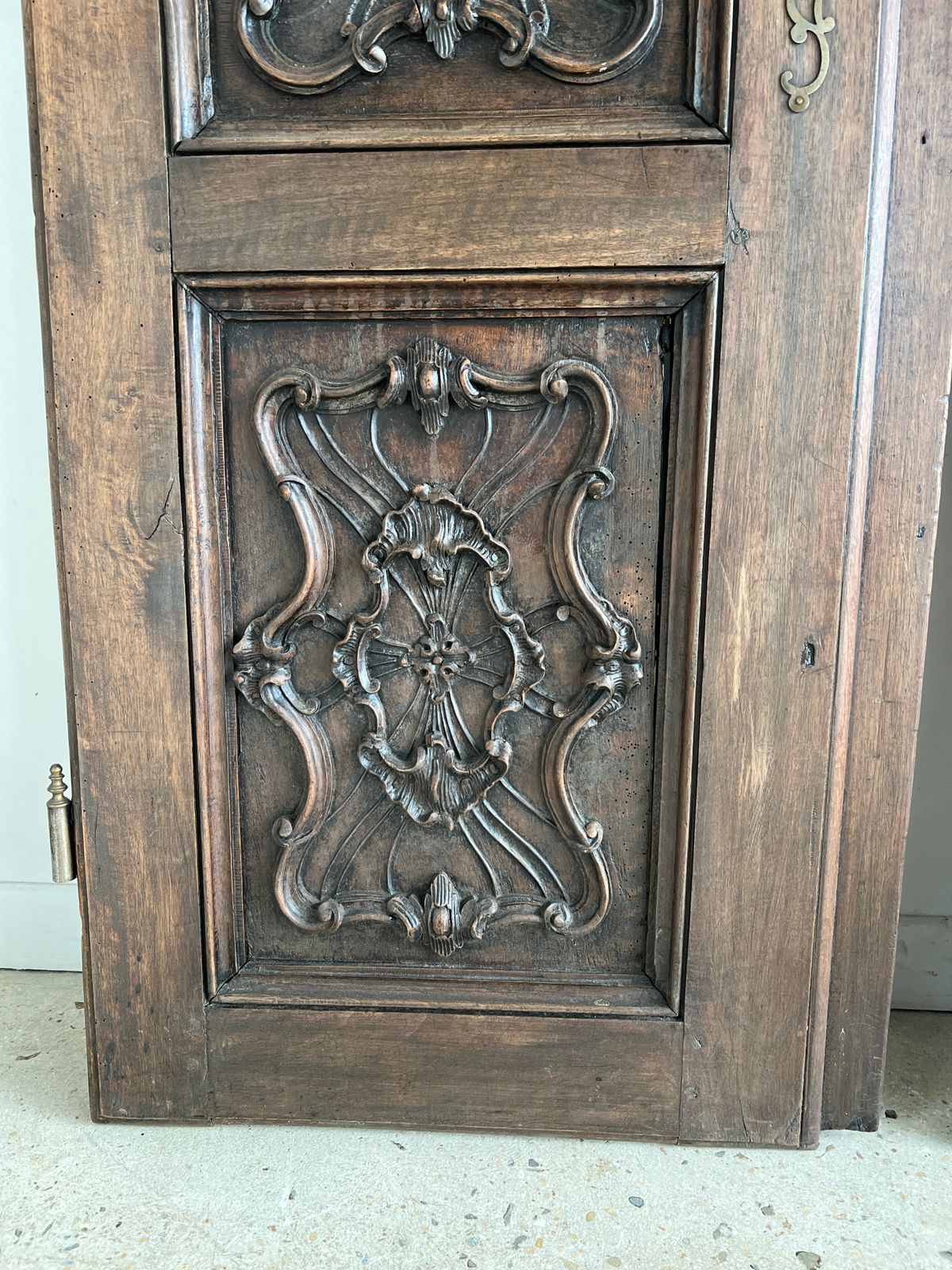 Pair of carved solid oak doors (old cabinet doors)