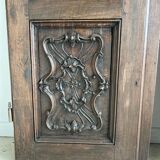 Pair of carved solid oak doors (old cabinet doors)