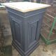 Patinated wooden base for a Medici vase or statue.