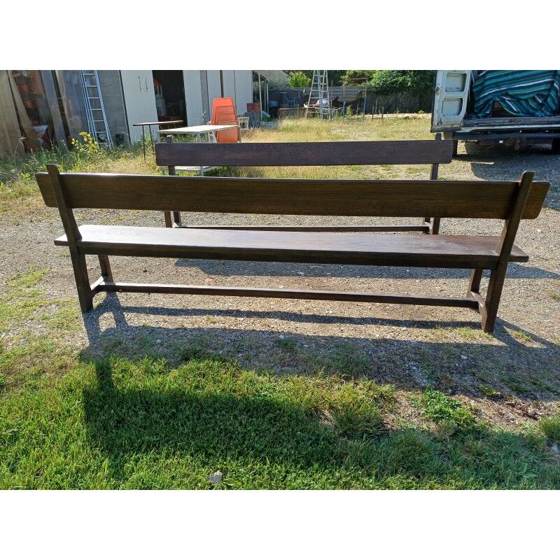Pair of solid oak benches