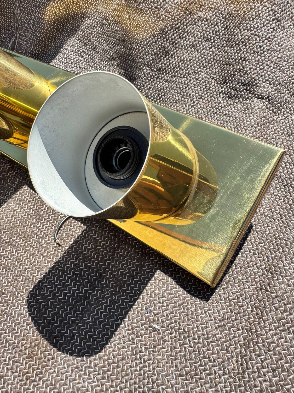 60s minimalist brass wall lamp by Beisl Leuchte, Germany