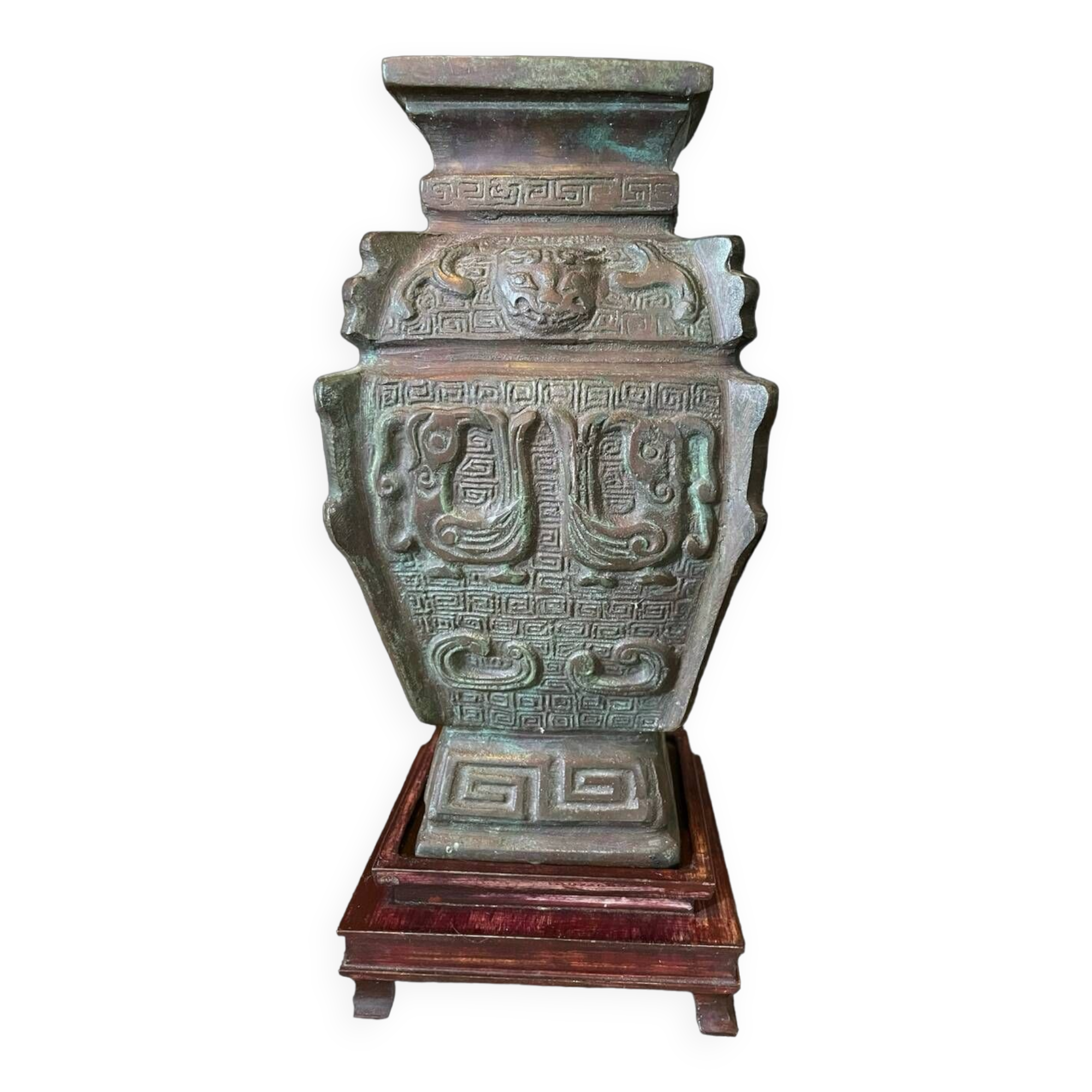 Vase lampe Hu rituel Chine bronze