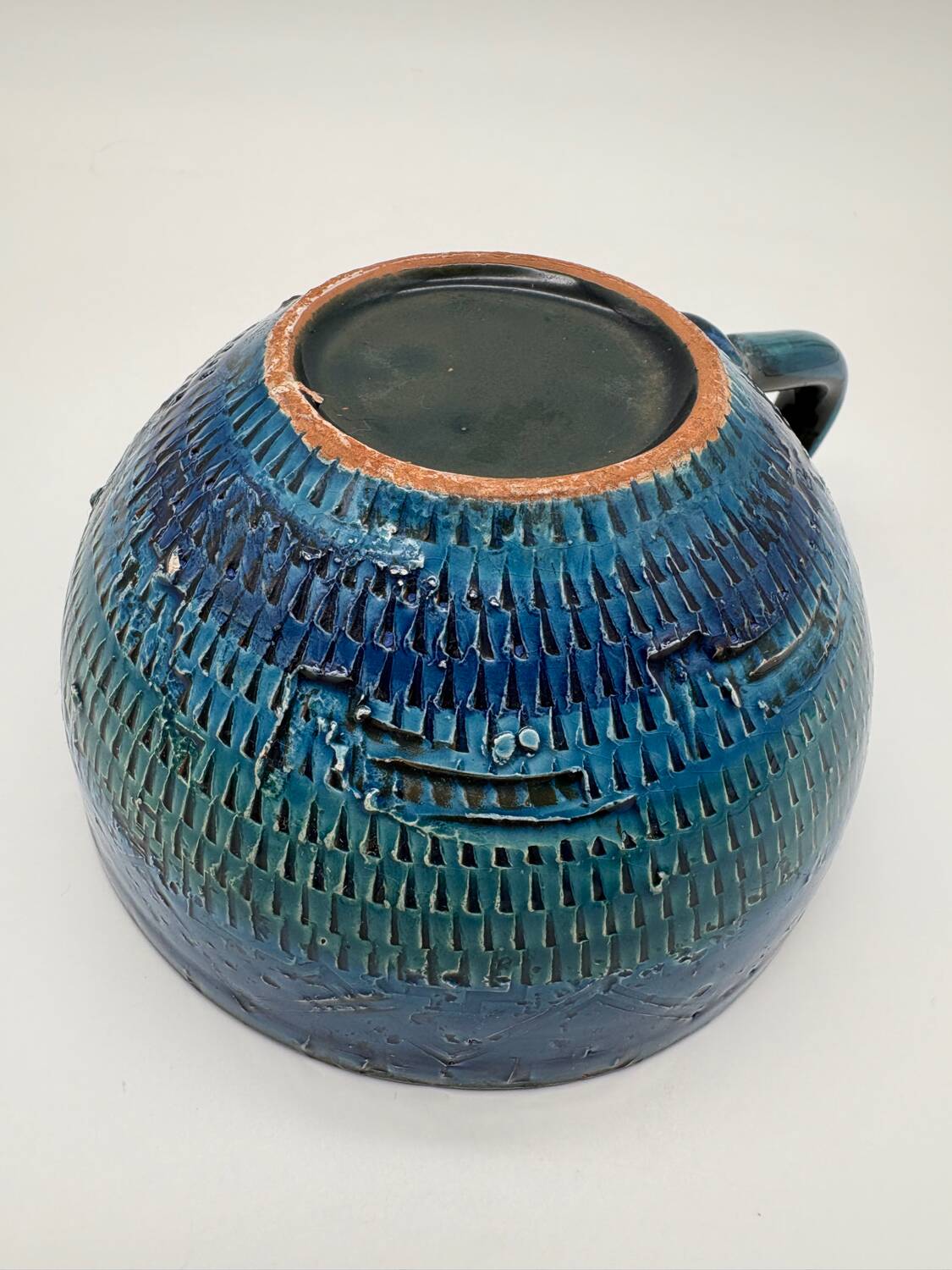 Tasse à thé café, Aldo Londi, Rimini blu, 1969, céramique bleu e vert