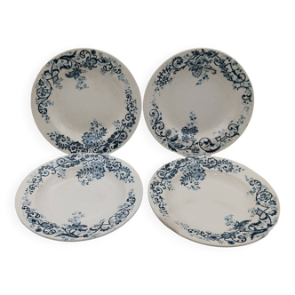 4 Assiettes creuses terre de fer modèle Sévigné