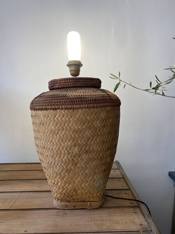 Lampe panier balinais vintage
