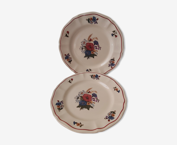 Lot de 2 assiettes à dessert Sarreguemines modèle Agreste