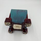 Square art deco pot cover of Thulin pottery