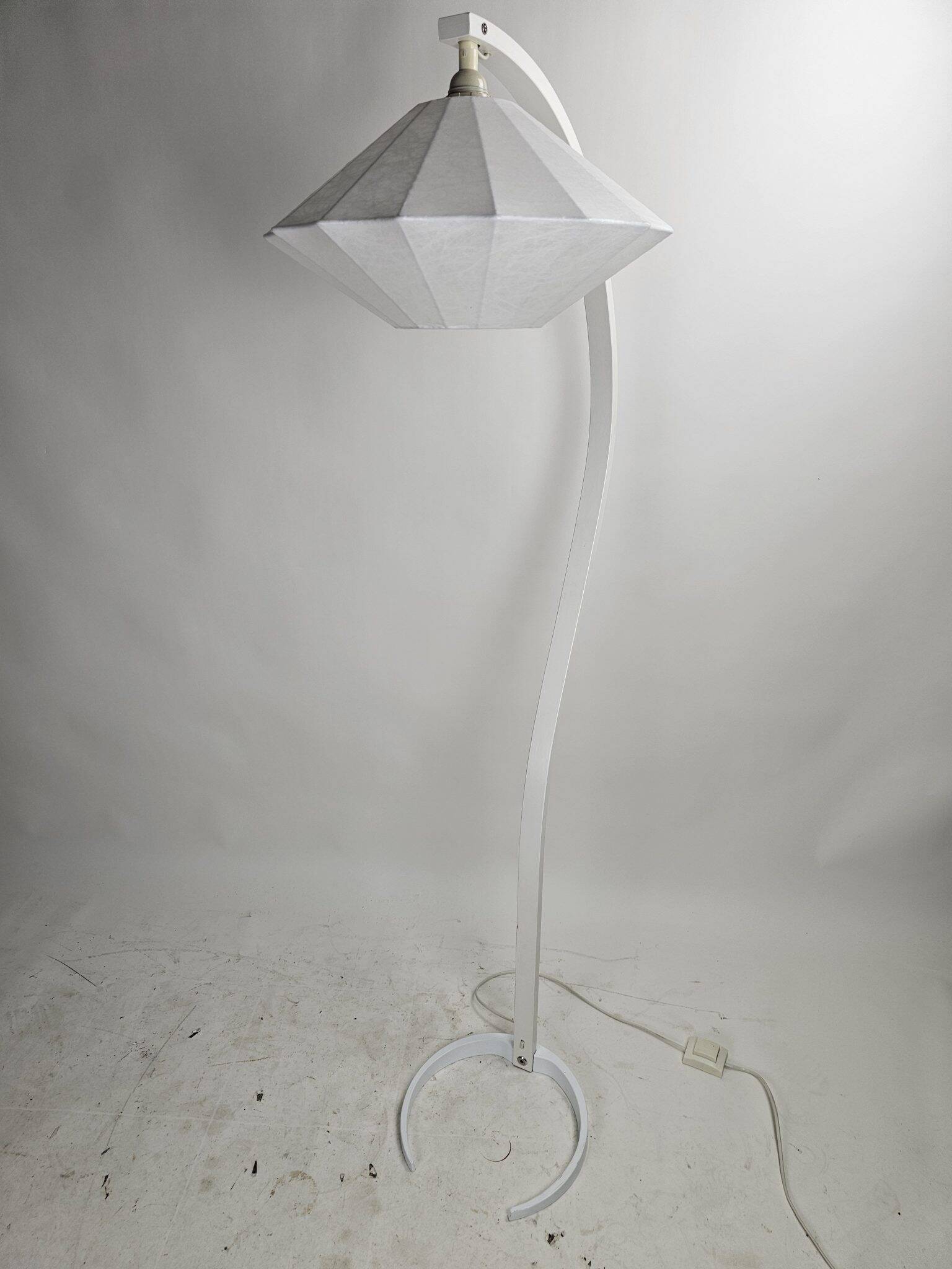 Caprani floor lamp with graphic cocoon shade, Denmark, 1970s