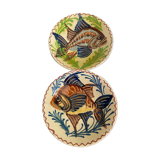 Set of two plates decoration Fish signed Vallauris style