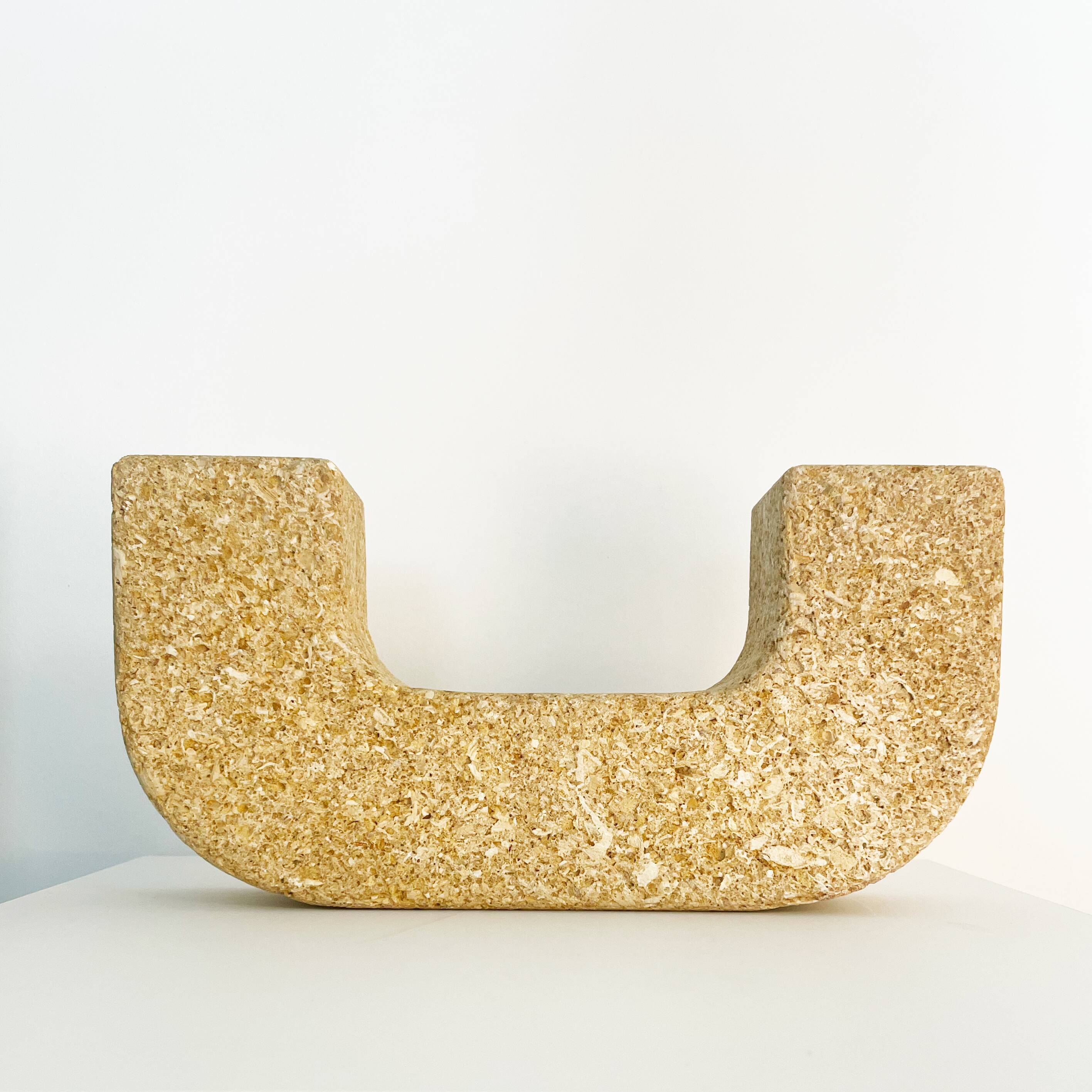 Brutalist stone candle holder