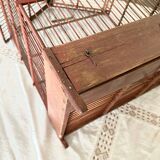 Cage à oiseaux ancienne en bois et acier