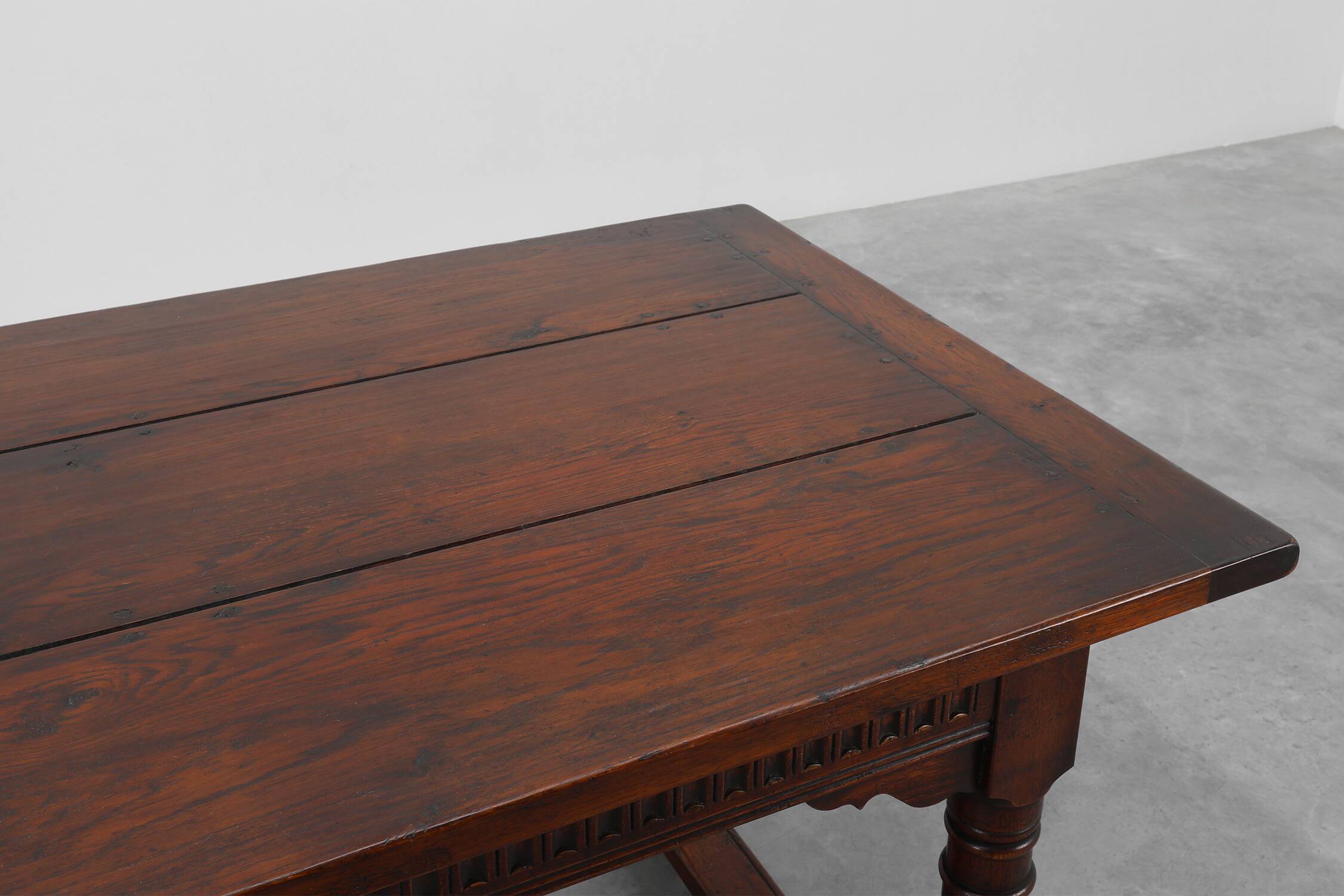19th-Century French Provincial Oak Dining Table