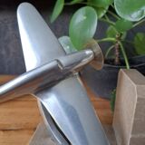 Art Deco aluminum airplane bookends