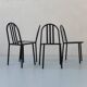 4 robert mallet-stevens black lacquered steel chairs, stamped rms ecart
