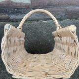 Rattan wicker log basket