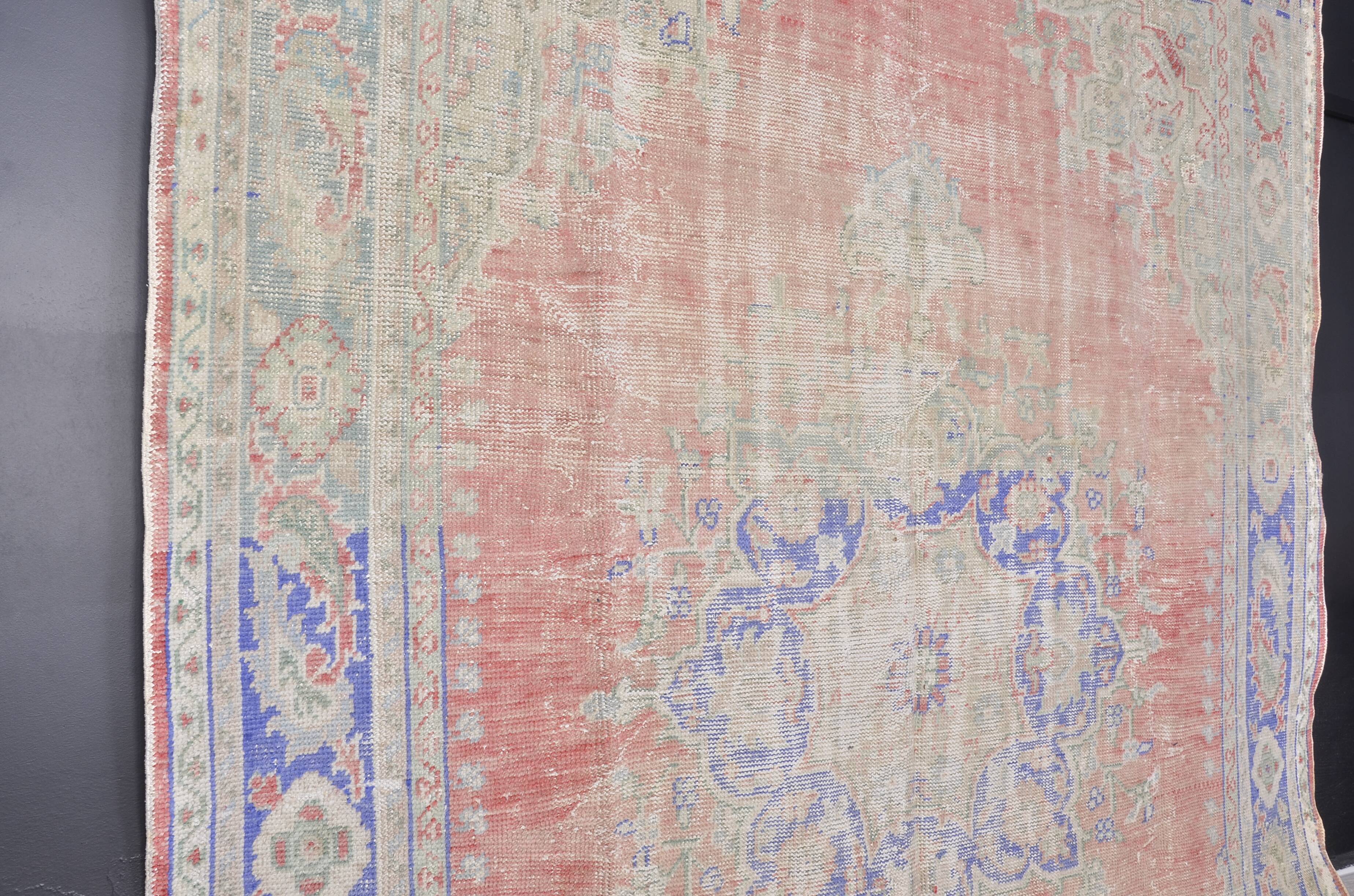 Antique Handmade Vintage Oushak Rug