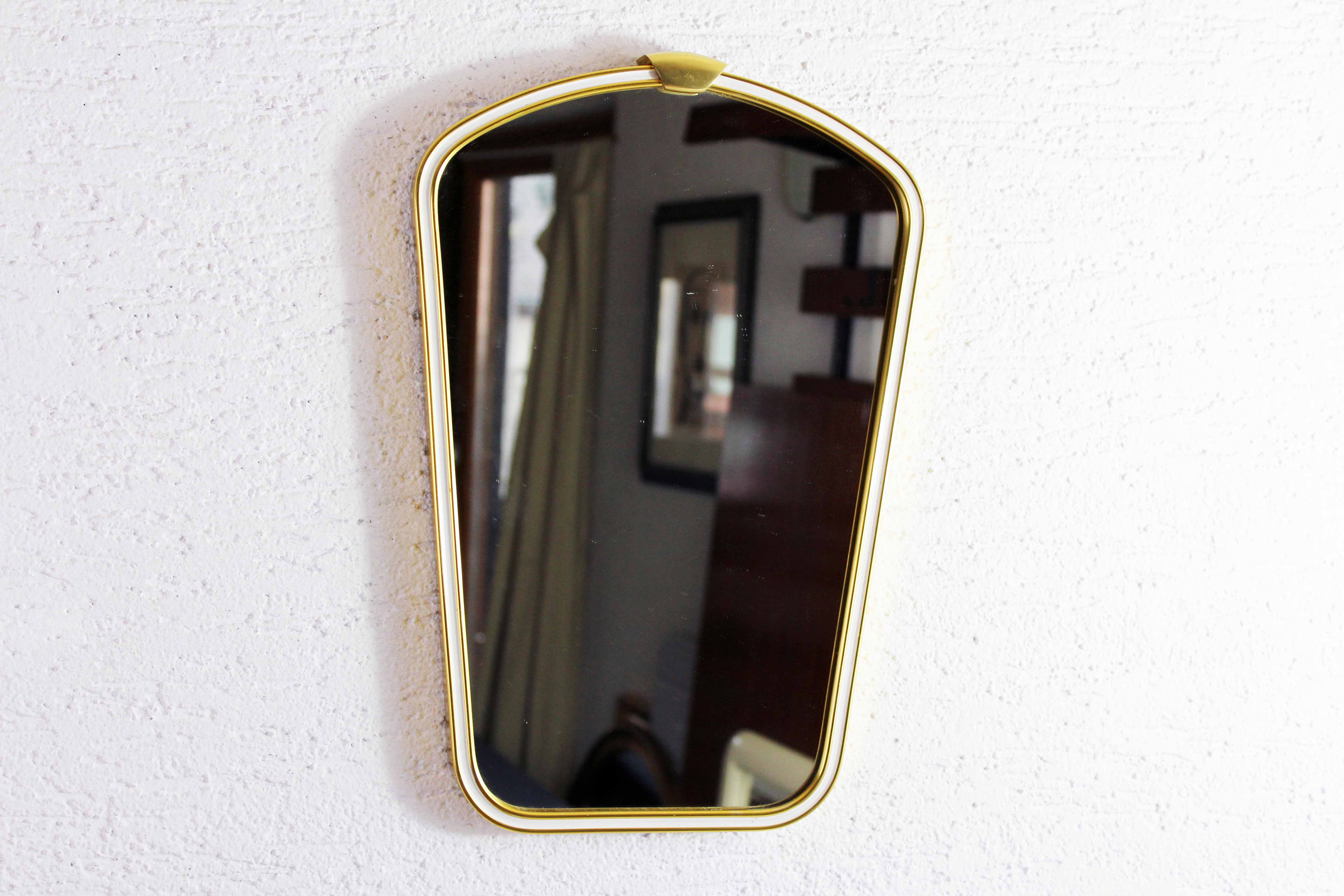 Freeform brass mirror, 42x28 cm