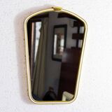Freeform brass mirror, 42x28 cm
