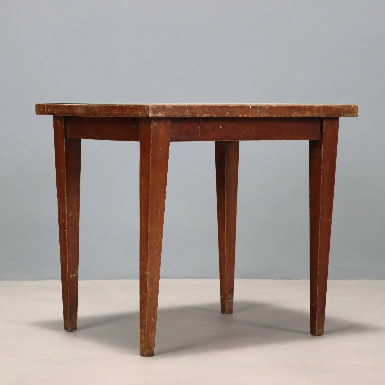 Vintage coffee table in wood and glass, Italy, 1960s