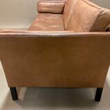 Sofa 3 places leather scandinavian design 1960