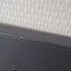 Large grey leather mirror
