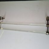 Towel rack in chrome iron and glass