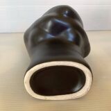 Vase soliflore buste glaçure noire