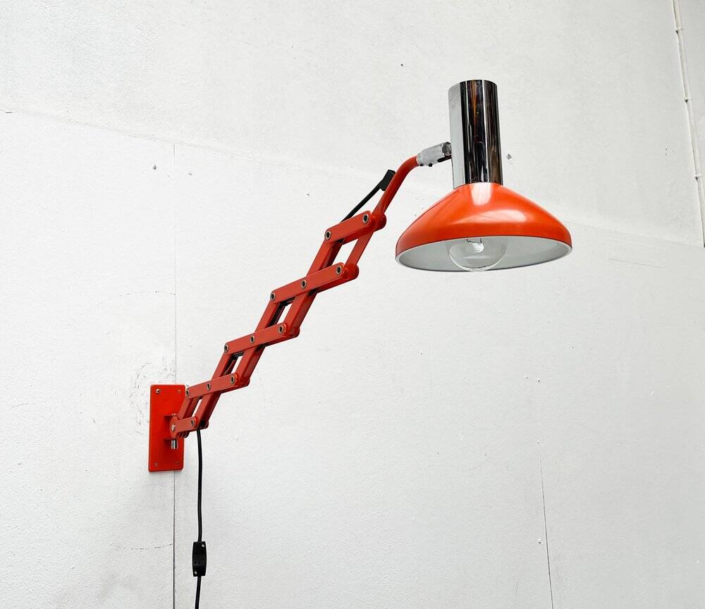 Mid-Century German Space Scissor Wall Lamp by Hustadt Leuchten, 1960s, set of 2