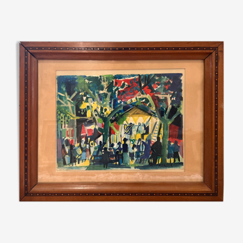 Tableau, gouache sur papier, Rudolf Kundera