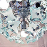 Sputnik chandelier cut glass 1960