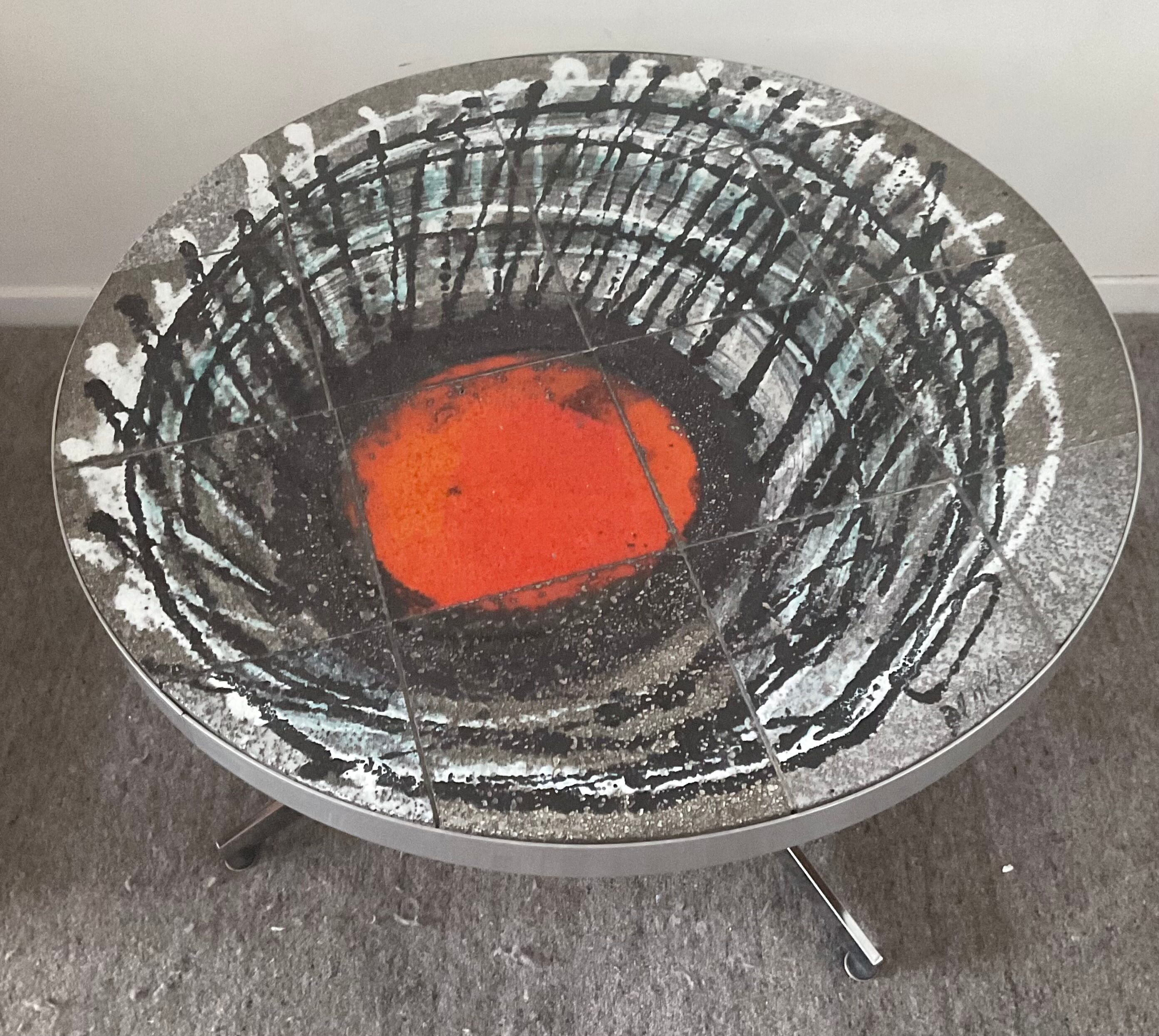 De Nisco coffee table from the 60s and 70s ceramic signed