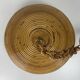 Midcentury pencil reed rattan bamboo pendant hanging lamp, Italy, 1970s
