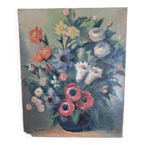 Tableau peinture nature morte fleurs